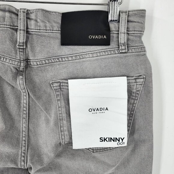 Ovadia & Sons Men's Skinny Jeans 001 In Light Grey Destroyed Size 34 NWT $220‎ - Picture 7 of 12